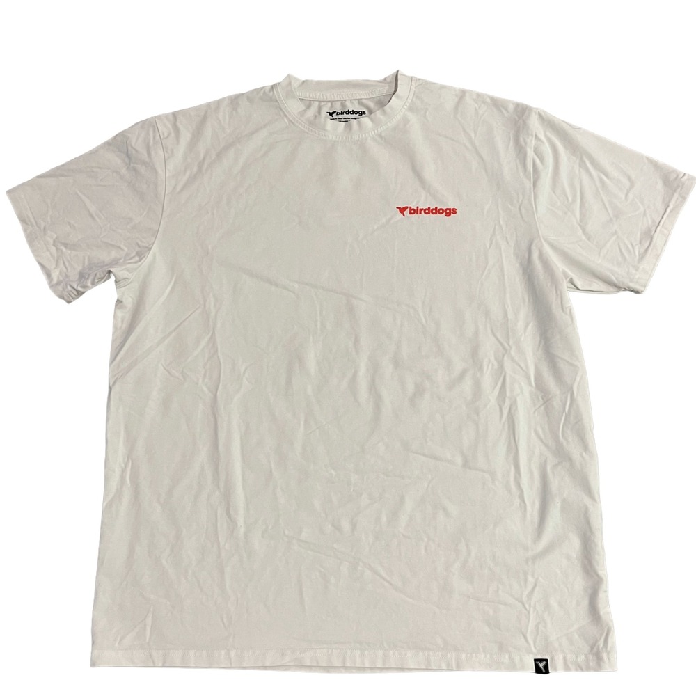 NWOT Birddogs Short Sleeve Logo White With Hummingbird‎ Print T-Shirt Mens XL